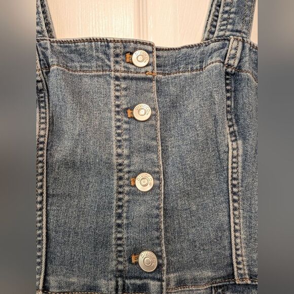 H&M Divided Women’s Denim jean Mini Button Down adjustable strap stretch Size 2 - Picture 6 of 10